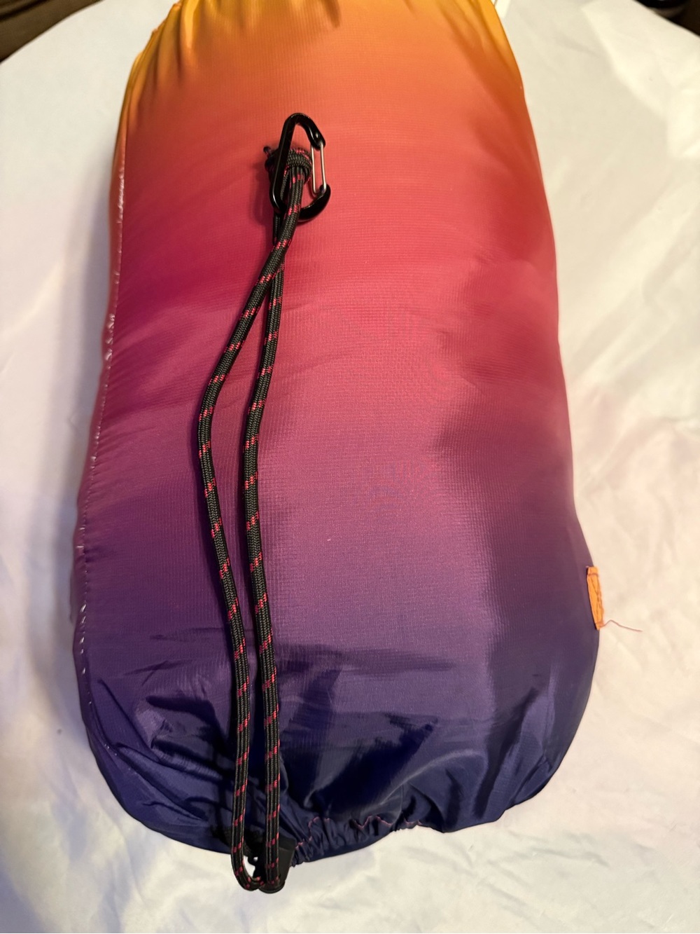 Gradient Drawstring Bag with 60x80sleeping bag/blanket inside - Orange to Purple
